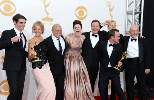 The Breaking Bad cast was excited about their Emmy win.
The Breaking Bad cast was excited about their Emmy win.