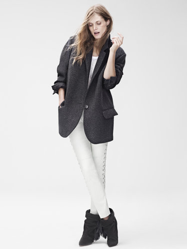 Isabel Marant for H&M
Coat ($199), long-sleeved t-shirt ($40), leather trousers ($299), leather boots ($299)
Photo courtesy of H&M
Isabel Marant for H&M
Coat ($199), long-sleeved t-shirt ($40), leather trousers ($299), leather boots ($299)
Photo courtesy of H&M
