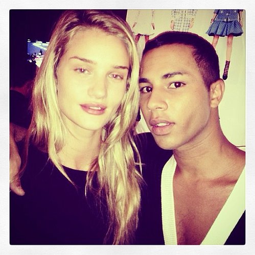 After she closed Balmain's show, Rosie Huntington-Whiteley got close with Olivier Rousteing backstage.
Source: Instagram user rosiehw
After she closed Balmain's show, Rosie Huntington-Whiteley got close with Olivier Rousteing backstage.
Source: Instagram user rosiehw