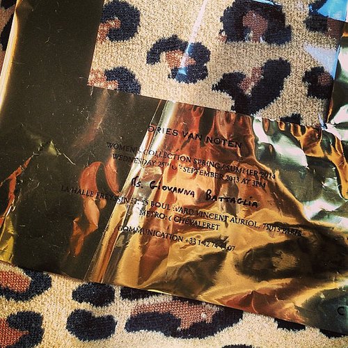 Dries Van Noten's crinkled invite was a sign of things to come.
Source: Instagram user bat_gio
Dries Van Noten's crinkled invite was a sign of things to come.
Source: Instagram user bat_gio