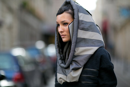 High-fashion hood.
High-fashion hood.