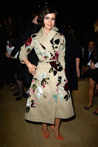 Miroslava Duma took in the Valentino runway in an embellished trench.
Miroslava Duma took in the Valentino runway in an embellished trench.
