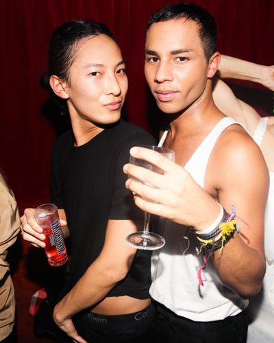 Alexander Wang and Olivier Rousteing let loose after their collections walked at Paris Fashion Week while attending the Made bash.
Alexander Wang and Olivier Rousteing let loose after their collections walked at Paris Fashion Week while attending the Made bash.