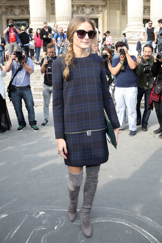 For her first appearance at Paris Fashion Week, Olivia went mad for plaid in a blue minidress from Zara (which you can shop right now)!
For her first appearance at Paris Fashion Week, Olivia went mad for plaid in a blue minidress from Zara (which you can shop right now)!