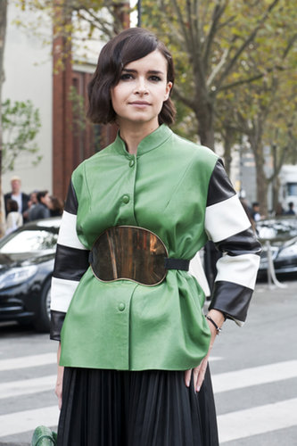 Miroslava Duma cinched the look with a statement belt.
Miroslava Duma cinched the look with a statement belt.