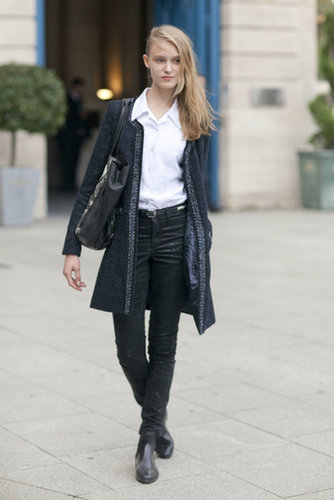 When in Paris, add a sophisticated tweed cardigan to you jeans to channel the locals' chic.
When in Paris, add a sophisticated tweed cardigan to you jeans to channel the locals' chic.