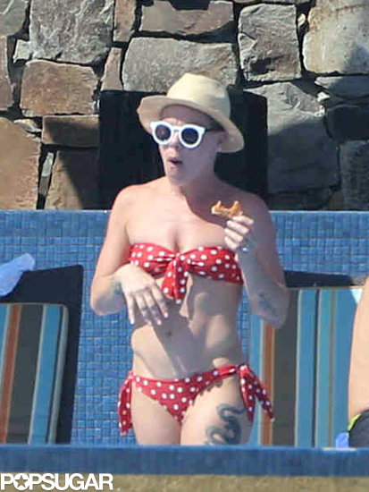 Pink wore a polka-dot bikini in Cabo. Pink wore a polka-dot bikini in Cabo.