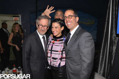 Geroge Clooney photobombed Steven Spielberg and Jessica and Jerry Seinfeld.
Geroge Clooney photobombed Steven Spielberg and Jessica and Jerry Seinfeld.