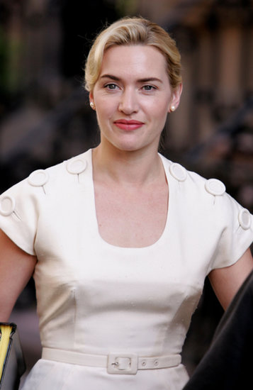 On set for Revolutionary Road in 2007, Kate Winslet took on the hair and makeup of the '50s for her role.
On set for Revolutionary Road in 2007, Kate Winslet took on the hair and makeup of the '50s for her role.