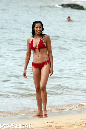 Padma Lakshmi flaunted her figure in a red bikini while vacationing in Hawaii.
Padma Lakshmi flaunted her figure in a red bikini while vacationing in Hawaii.