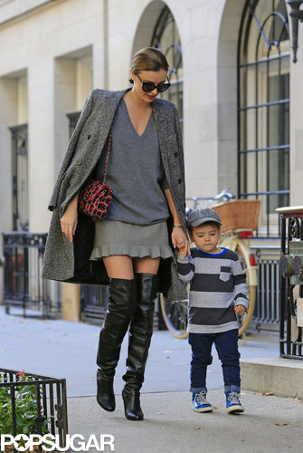 Miranda Kerr wore knee-high boots.
Miranda Kerr wore knee-high boots.