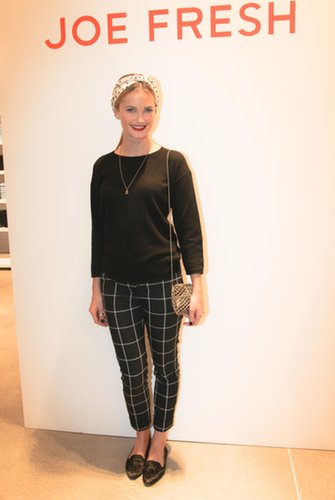 At Joe Fresh in SoHo, Kyleigh Kuhn topped her preppy designs with a a polka-dot headband.
At Joe Fresh in SoHo, Kyleigh Kuhn topped her preppy designs with a a polka-dot headband.