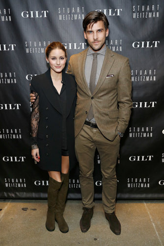 Olivia Palermo joined Johannes Huebl in olive accents at Stuart Weitzman's 5050 anniversary bash.
Olivia Palermo joined Johannes Huebl in olive accents at Stuart Weitzman's 5050 anniversary bash.