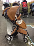 Mima made its US debut with the beautiful Xari pushchair. The faux-leather-covered stroller is quite the stunner.
