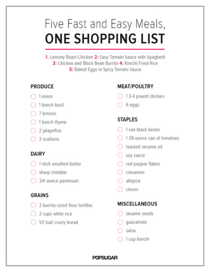 Shopping List Shopping List