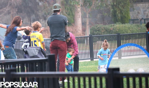 David Beckham and Victoria Beckham watched their daughter, Harper, play soccer.
David Beckham and Victoria Beckham watched their daughter, Harper, play soccer.