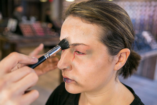 He then went back with a Small Duo Fibre Face Brush ($35) to add texture and layers of dirt buildup with the Monster FX.
He then went back with a Small Duo Fibre Face Brush ($35) to add texture and layers of dirt buildup with the Monster FX.