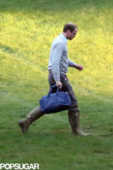 Prince William landed at Kensington Palace after a hunting trip with his friends. Prince William landed at Kensington Palace after a hunting trip with his friends.