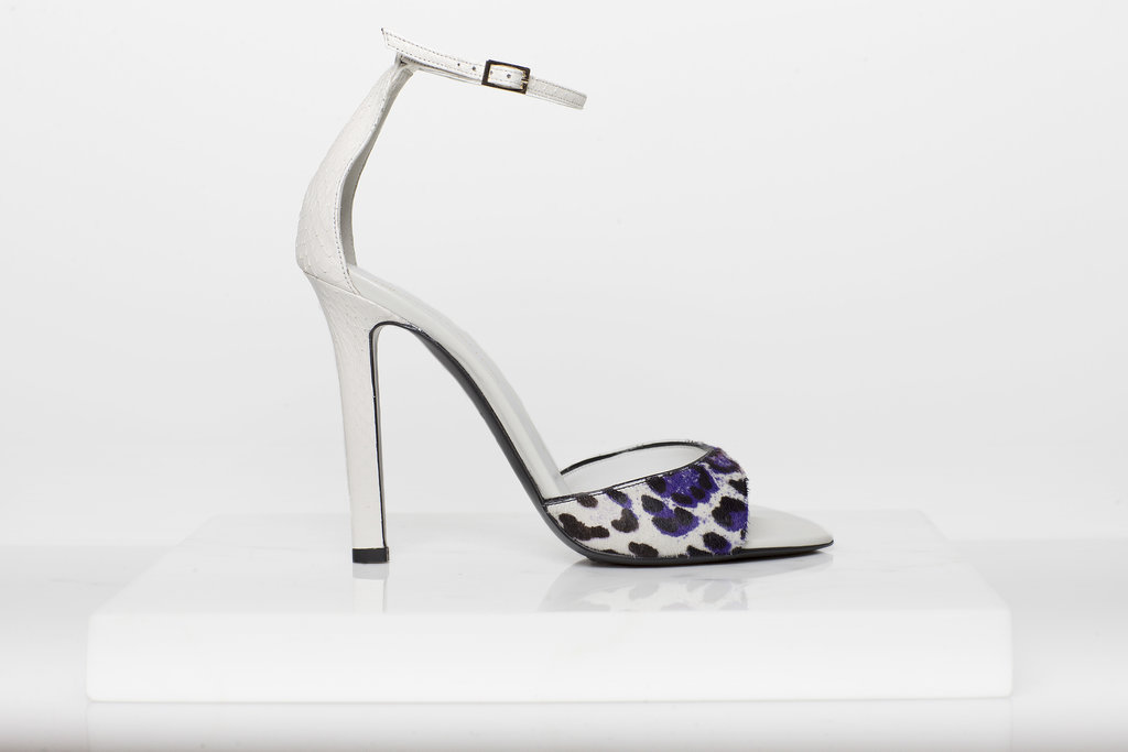 Wild Night Pony Sandal in Purple/Cream Leopard With Cream Watersnake Trim ($750)
Photo courtesy of Tamara Mellon
Wild Night Pony Sandal in Purple/Cream Leopard With Cream Watersnake Trim ($750)
Photo courtesy of Tamara Mellon