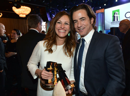 Julia Roberts reunited with her My Best Friend's Wedding costar Dermot Mulroney at the Hollywood Film Awards in October 2013.
Julia Roberts reunited with her My Best Friend's Wedding costar Dermot Mulroney at the Hollywood Film Awards in October 2013.