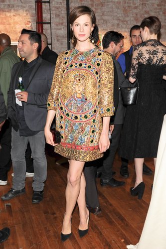 Elettra Wiedemann glowed in Dolce & Gabbana's design at the label's New York benefit.
Elettra Wiedemann glowed in Dolce & Gabbana's design at the label's New York benefit.