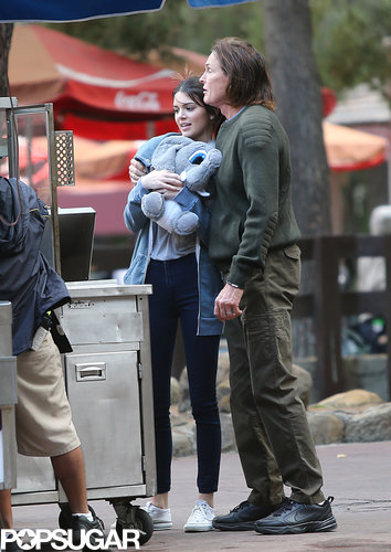 Bruce Jenner held onto Kendall Jenner during their day at Six Flags.
Bruce Jenner held onto Kendall Jenner during their day at Six Flags.