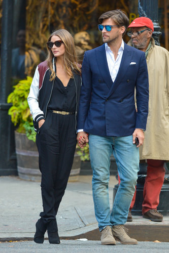 While hanging with Johannes Huebl in November, Olivia outfitted a chic jumpsuit with a sporty varsity jacket.
While hanging with Johannes Huebl in November, Olivia outfitted a chic jumpsuit with a sporty varsity jacket.
