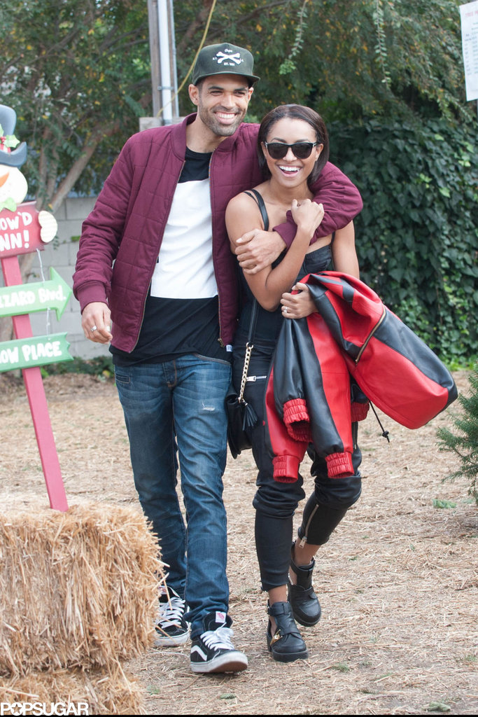 Vampire Diaries star Kat Graham and fiancé Cottrell Guidry showed off adorable PDA while Christmas tree shopping in LA.
Vampire Diaries star Kat Graham and fiancé Cottrell Guidry showed off adorable PDA while Christmas tree shopping in LA.