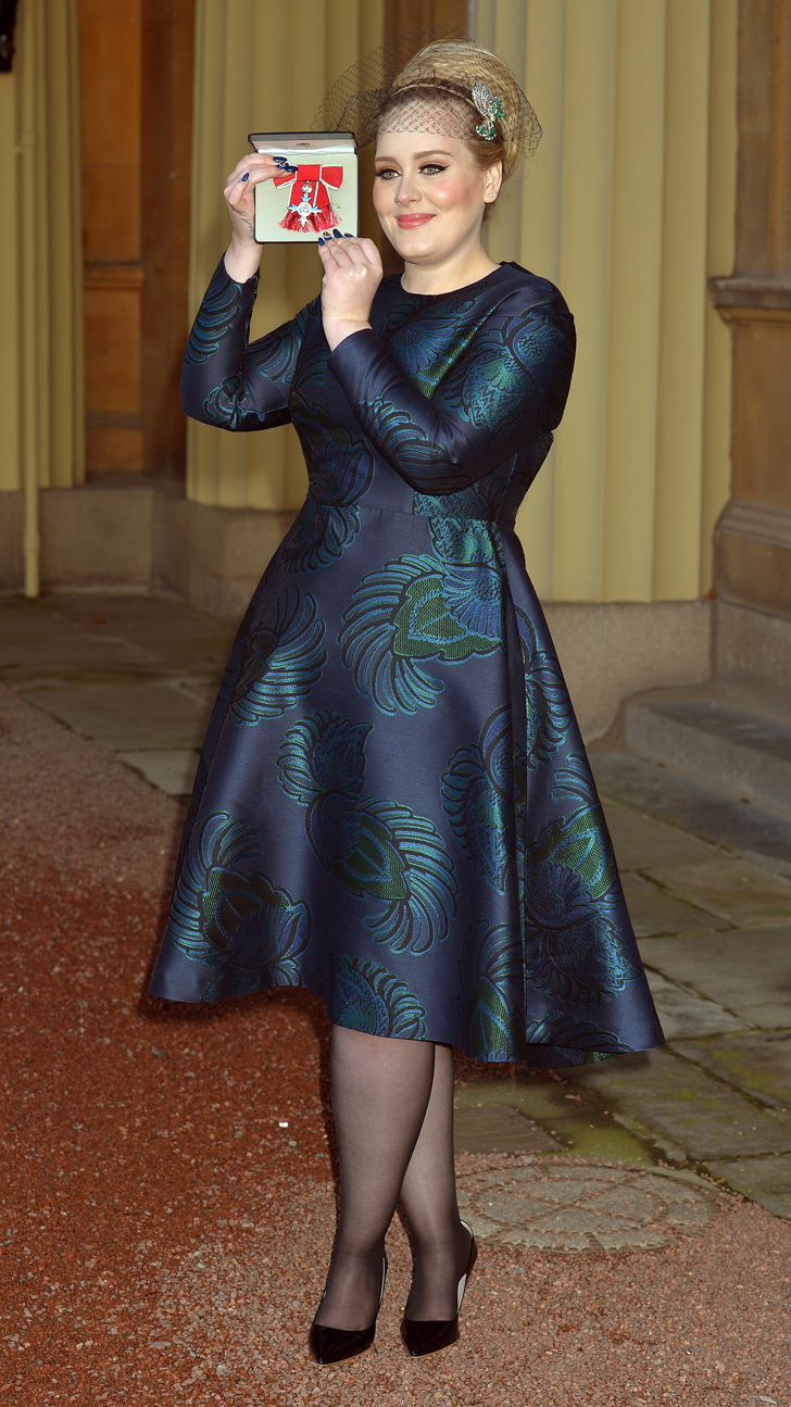 Adele Gets an MBE in Stella McCartney Dress | POPSUGAR Fashion