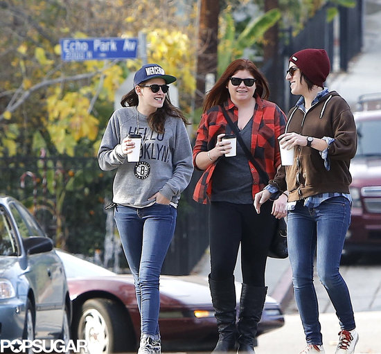 Kristen Stewart chatted with her girlfriends. Kristen Stewart chatted with her girlfriends.