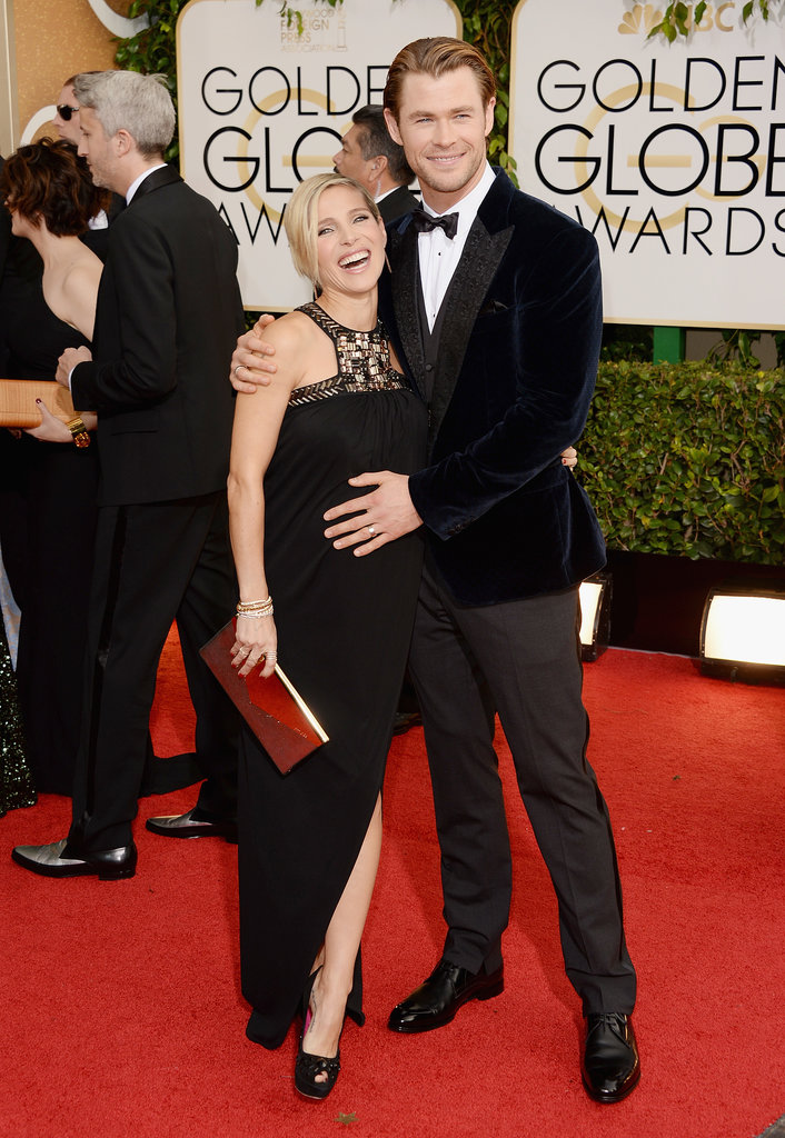 Chris Hemsworth and Elsa Pataky showed sweet PDA on the Golden Globes red carpet.
Chris Hemsworth and Elsa Pataky showed sweet PDA on the Golden Globes red carpet.