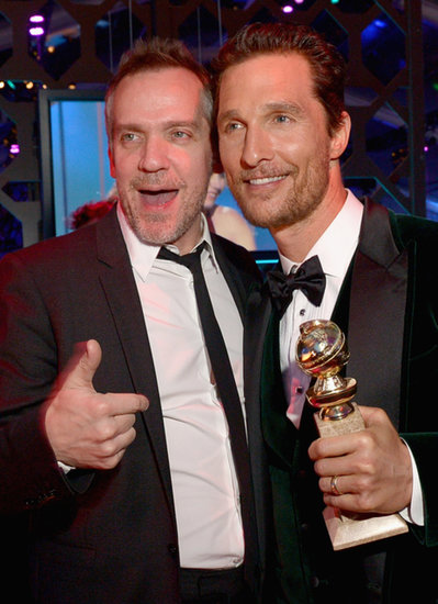Matthew McConaughey celebrated his win with director Jean-Marc Vallée. Matthew McConaughey celebrated his win with director Jean-Marc Vallée.
