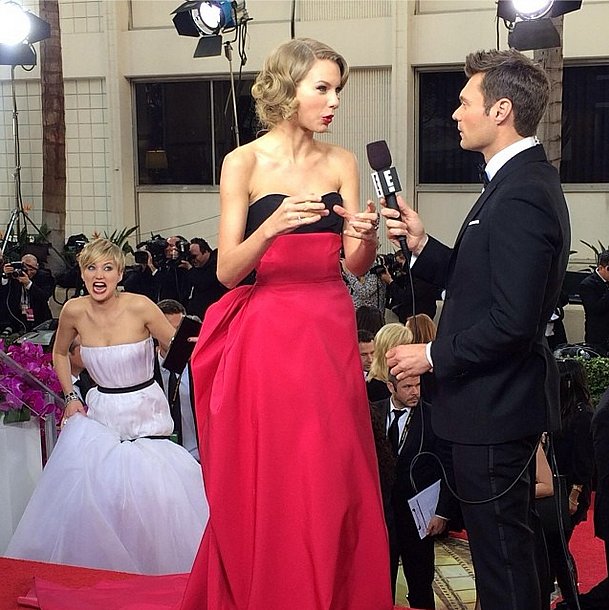 The award for best photobomb of the Golden Globes went to Jennifer Lawrence in her Dior Haute Couture gown.
Source: Instagram user ryanseacrest
The award for best photobomb of the Golden Globes went to Jennifer Lawrence in her Dior Haute Couture gown.
Source: Instagram user ryanseacrest
