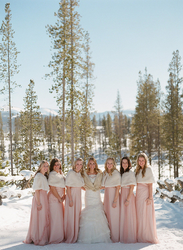 bridal party fur shawls
