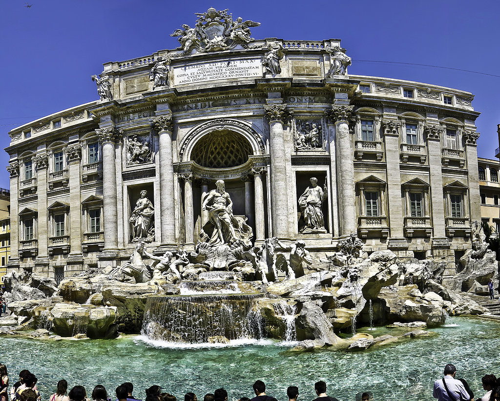 Throw a Coin and Make a Wish in the Trevi Fountain in Italy Throw a Coin and Make a Wish in the Trevi Fountain in Italy