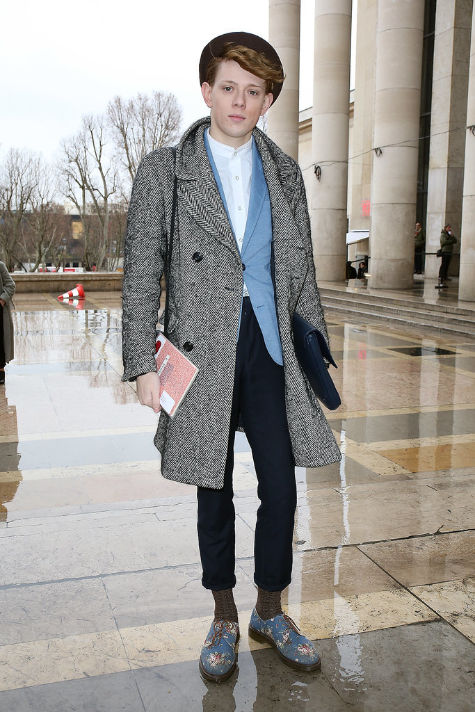 Totally adorable from his schoolboy blazer to his floral brogues.
Totally adorable from his schoolboy blazer to his floral brogues.