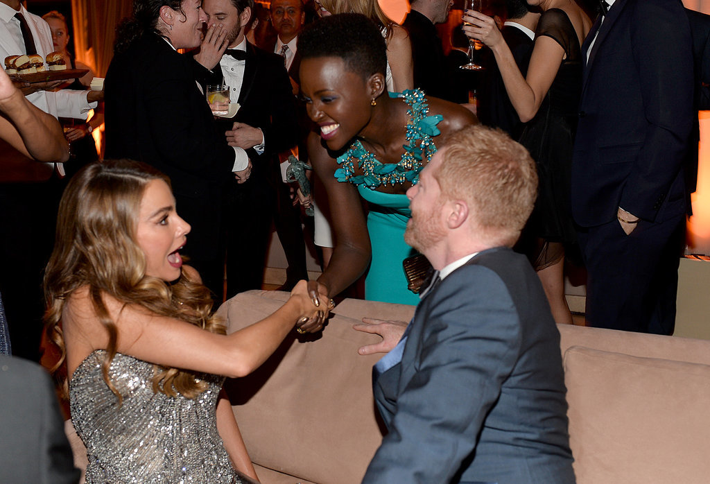 Sofia Vergara and Jesse Tyler Ferguson were superexcited to meet Lupita Nyong'o at The Weinstein Company's SAGs afterparty.
Sofia Vergara and Jesse Tyler Ferguson were superexcited to meet Lupita Nyong'o at The Weinstein Company's SAGs afterparty.