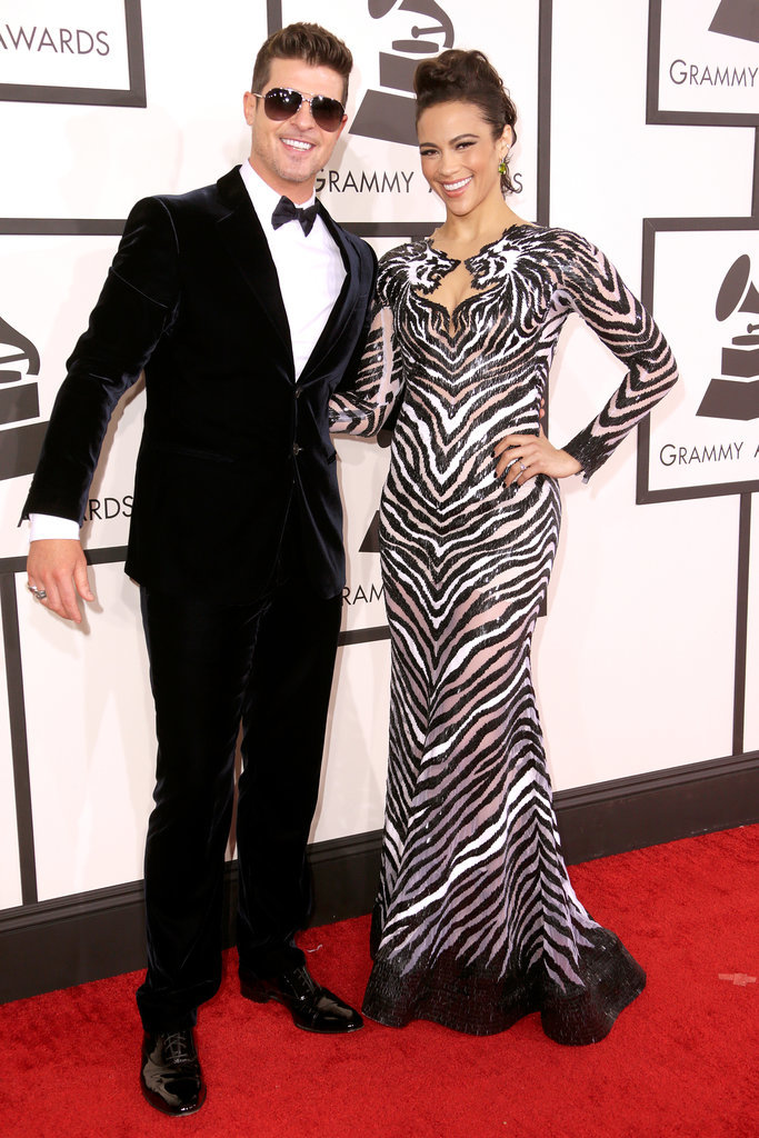 Robin Thicke and Paula Patton at the 2014 Grammy Awards.
