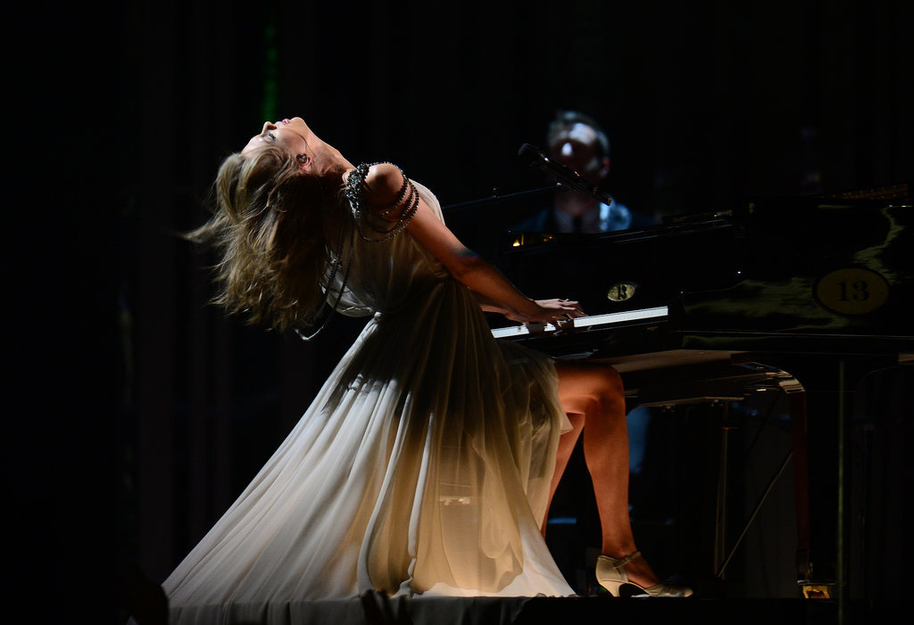 Taylor Swift headbanged during her performance of "All Too Well."
Taylor Swift headbanged during her performance of "All Too Well."