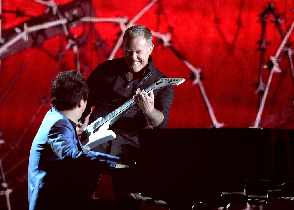 Metallica's James Hetfield and pianist Lang Lang performed together.
Metallica's James Hetfield and pianist Lang Lang performed together.