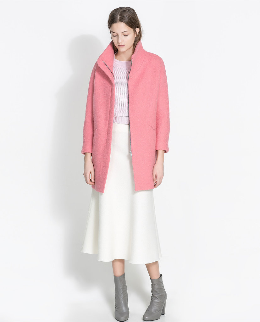 Zara Pink Boucle Coat Zara Pink Boucle Coat