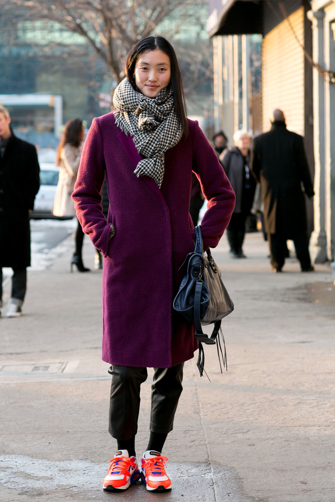 Off the runway, this model gladly turned in her heels. 
