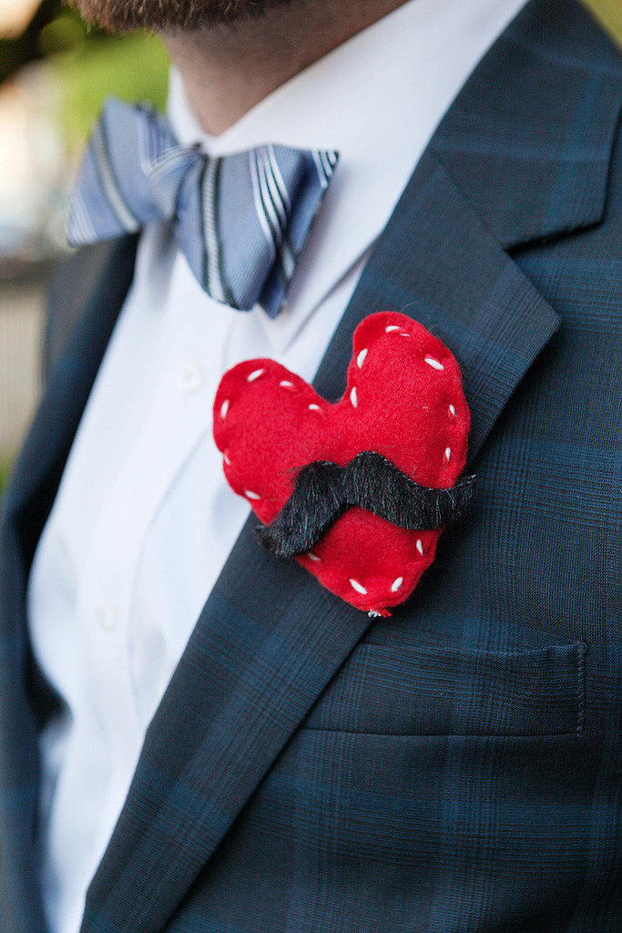 Mustached Heart Boutonniere Mustached Heart Boutonniere