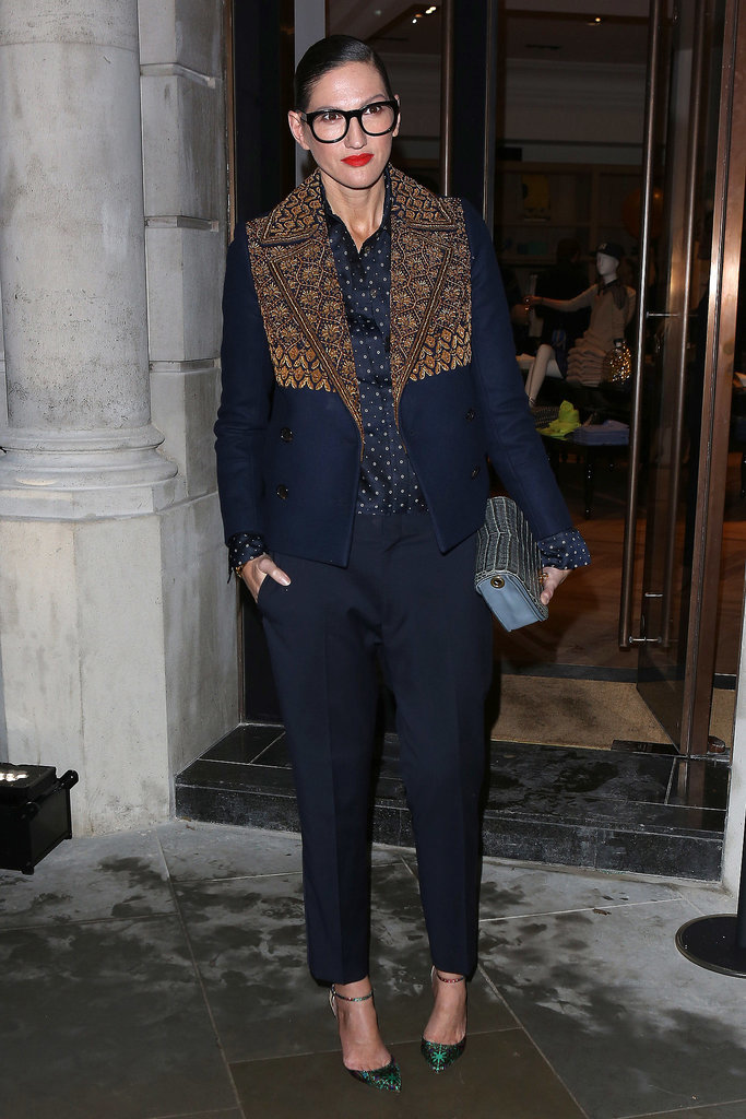 There's no such thing as too many prints for her, clearly, as she mixed a bold blouse with an even bolder jacket.
There's no such thing as too many prints for her, clearly, as she mixed a bold blouse with an even bolder jacket.
