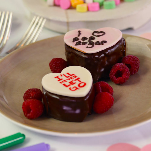 Chocolate Conversation Heart Cakes Chocolate Conversation Heart Cakes