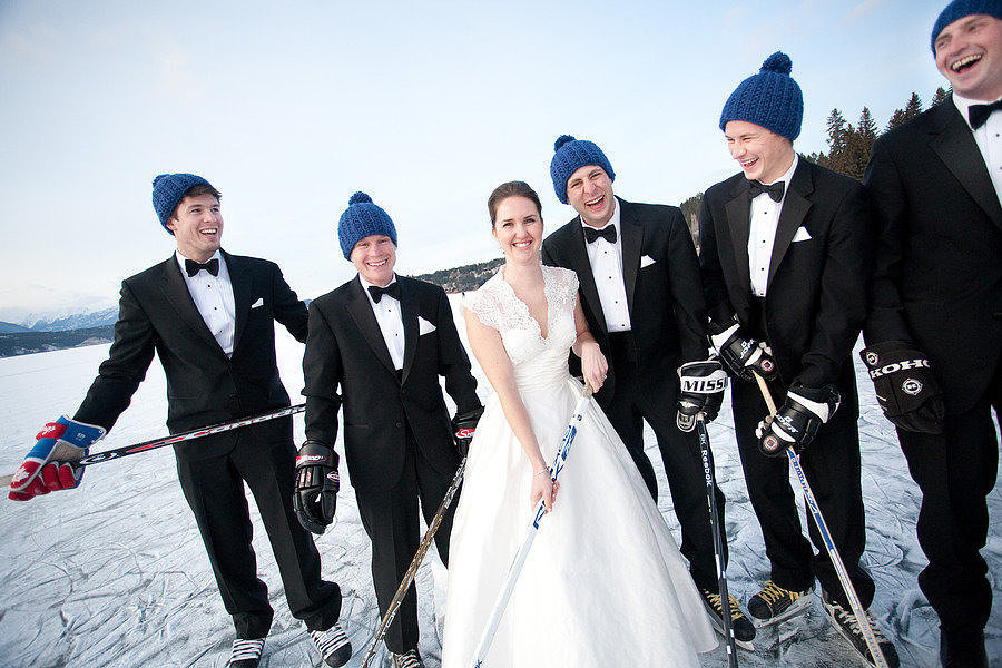 Score Cool Wedding Style With Hockey-Inspired Details Score Cool Wedding Style With Hockey-Inspired Details