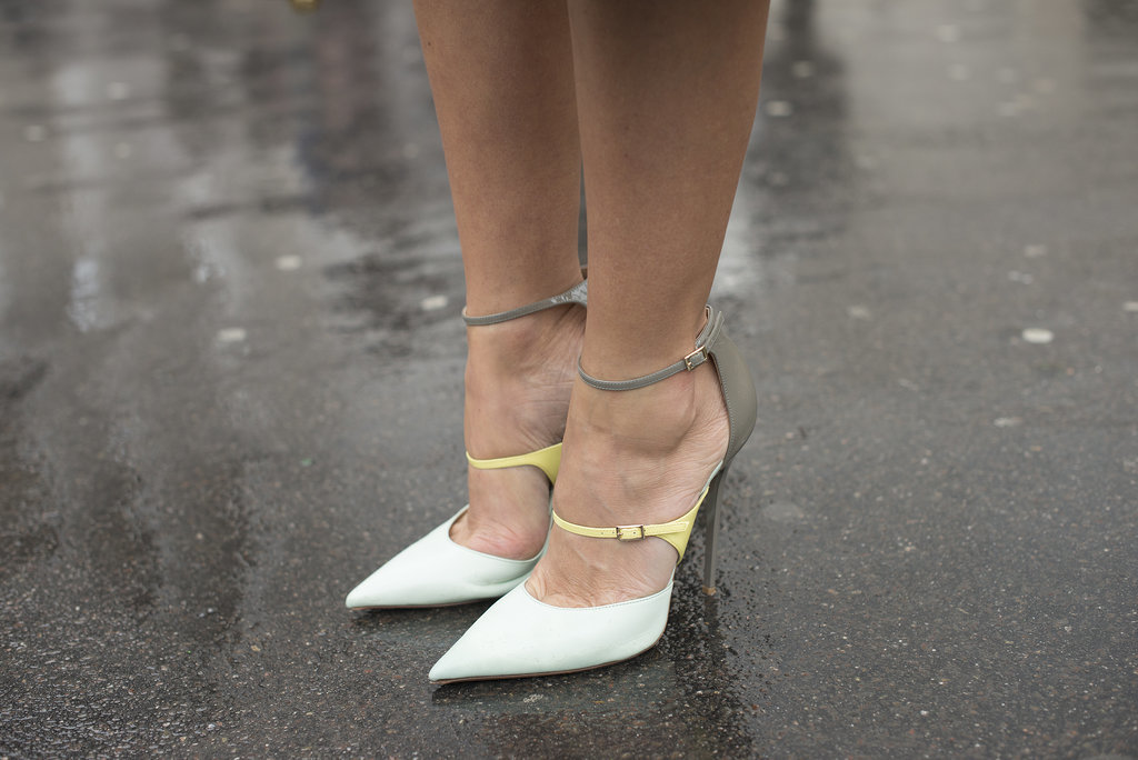 These aren't your mom's pumps — multicolored pastel straps feel distinctly new.
These aren't your mom's pumps — multicolored pastel straps feel distinctly new.