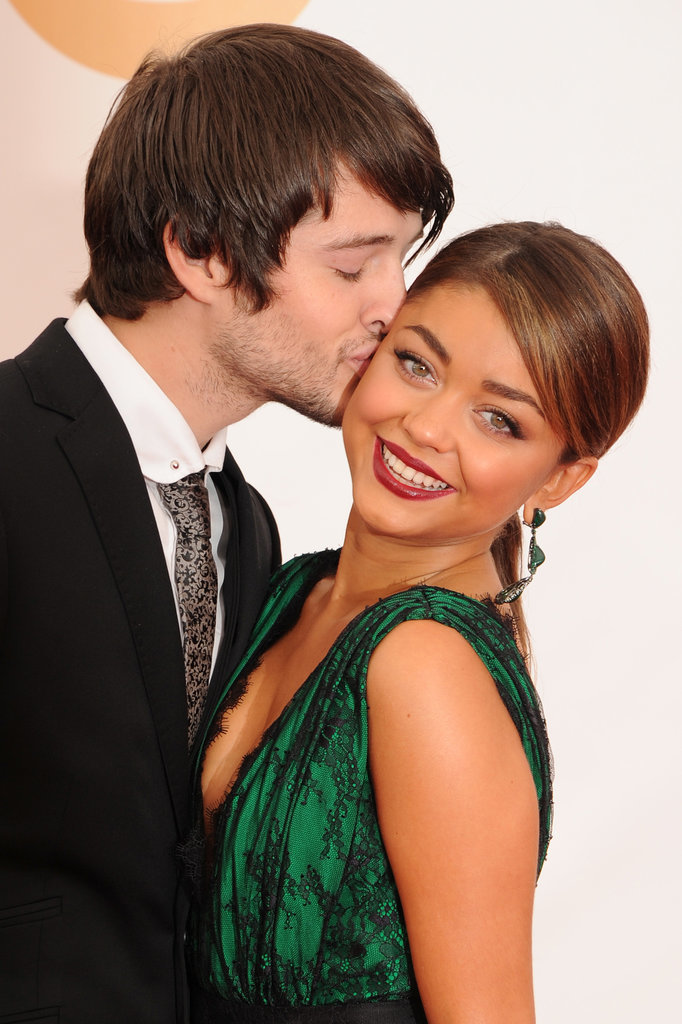 Sarah Hyland received a sweet kiss on the cheek from boyfriend Matt Prokop at the Emmy Awards.
Sarah Hyland received a sweet kiss on the cheek from boyfriend Matt Prokop at the Emmy Awards.
