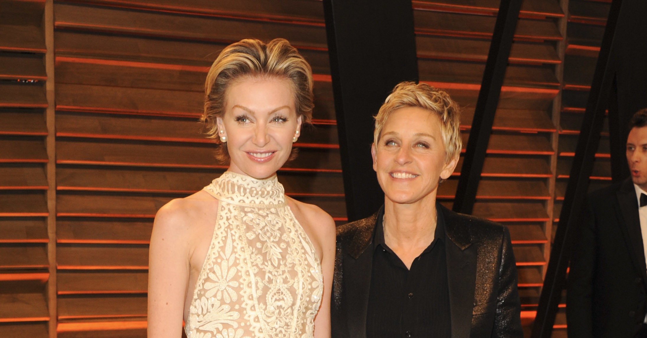 Ellen DeGeneres and her wife, Portia de Rossi, hit the party. Couples