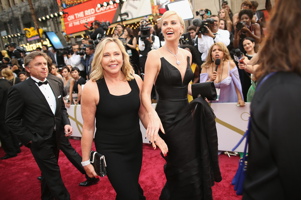 Charlize Theron and her mom, Gerda, walked the red carpet in matching black.
Charlize Theron and her mom, Gerda, walked the red carpet in matching black.